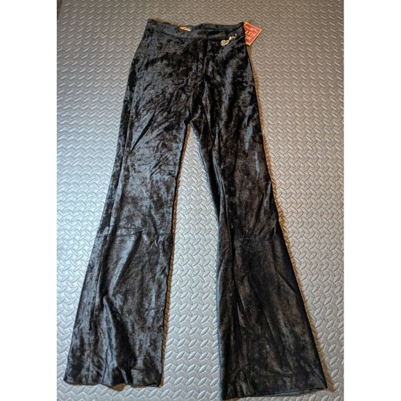 NWT Vintage RARE Classic Miss Sixty Velvet wide leg pant Black Size 29 - Picture 5 of 8